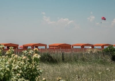 Beach Cabanas in front of Montreal Beach Resort